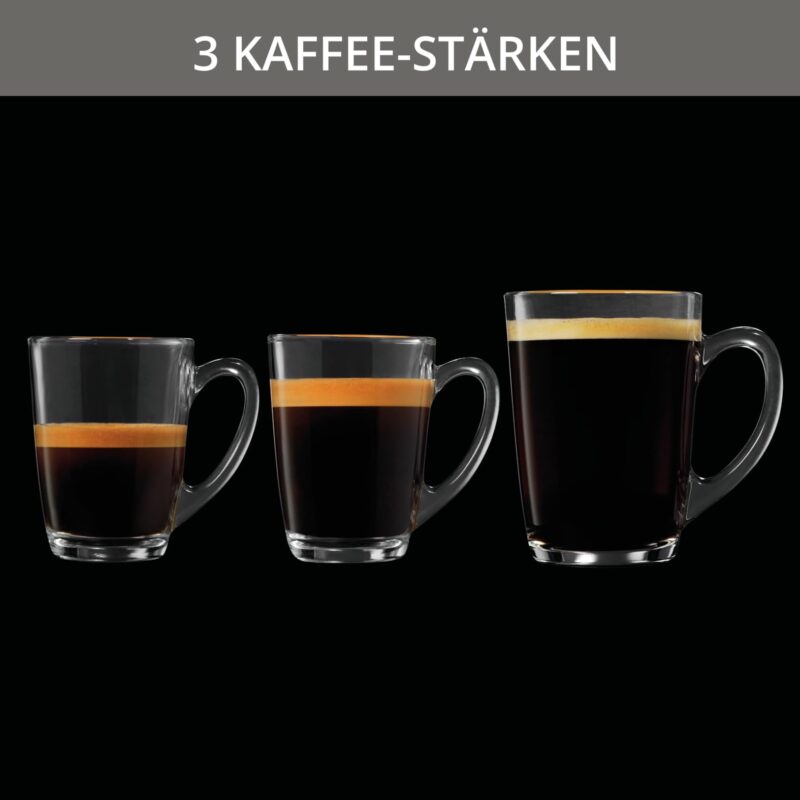 Krups Arabica Picto Kaffeevollautomat, Milchschaumdüse, 2-Tassen-Funktion, Drehregler, Einfache Reinigung, Kaffeemaschine, Schwarz, EA810870 – Bild 8