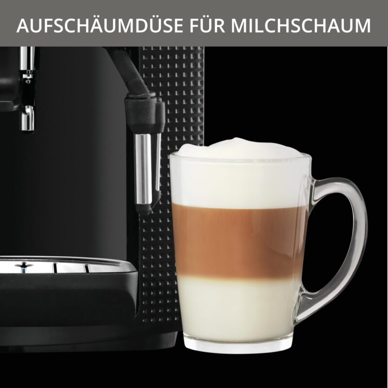 Krups Arabica Picto Kaffeevollautomat, Milchschaumdüse, 2-Tassen-Funktion, Drehregler, Einfache Reinigung, Kaffeemaschine, Schwarz, EA810870 – Bild 7