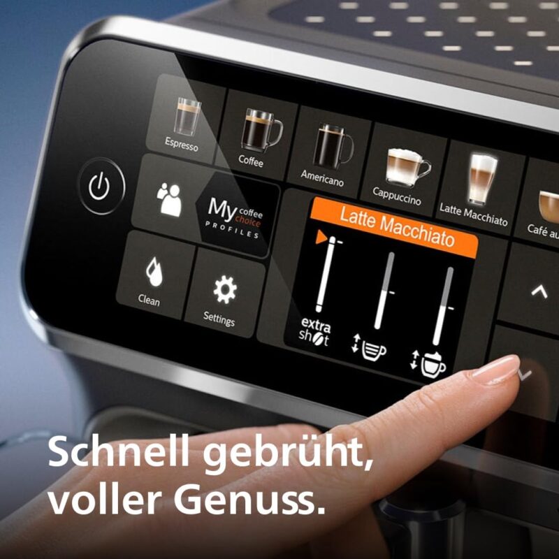 PHILIPS Espressomaschine der Serie 5400 – Genießen Sie 12 Getränke, schnell reinigendes LatteGo, intuitives TFT-Display, anpassbare Kaffeeeinstellungen, erstklassiges Küchendesign (EP5441/50) – Bild 7