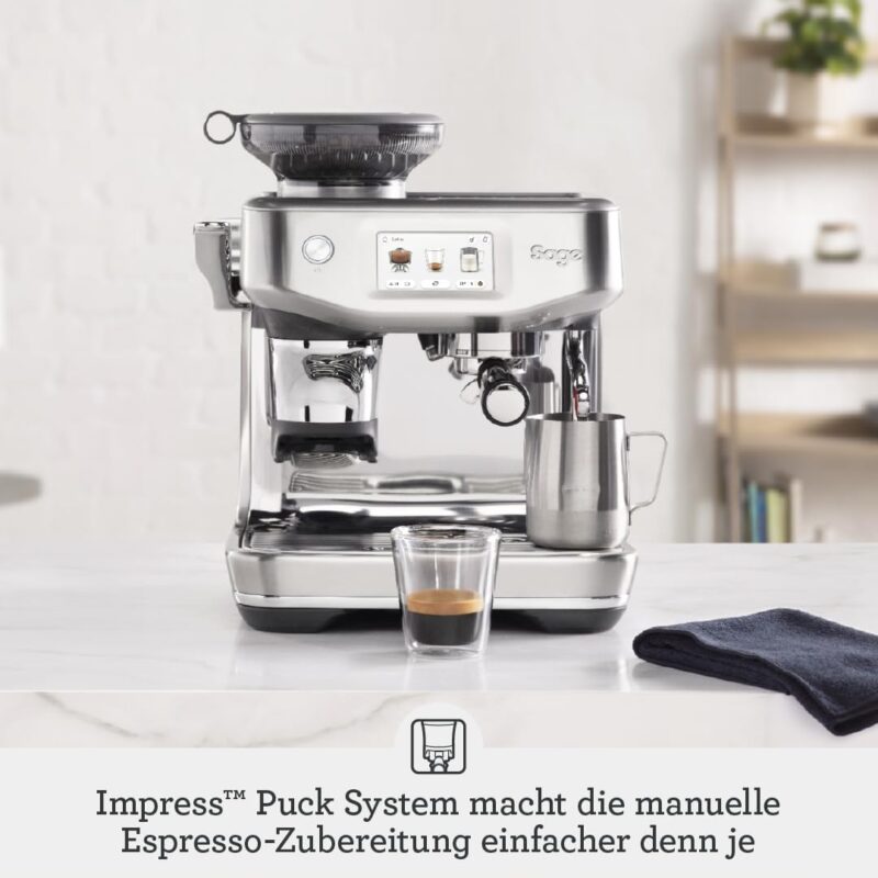 Sage - The Barista Touch Impress - Kaffeevollautomat mit automatischem Milchaufschäumer - Gebürsteter Edelstahl – Bild 3