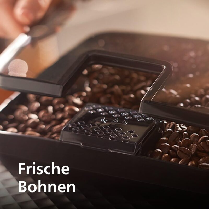 PHILIPS Serie 2200 Kaffeevollautomat – 2 Kaffeesorten, Klassischer Milchaufschäumer, Intuitives Touchdisplay, 100% Keramikmahlwerk, mattes Schwarz (EP2220/10) – Bild 4