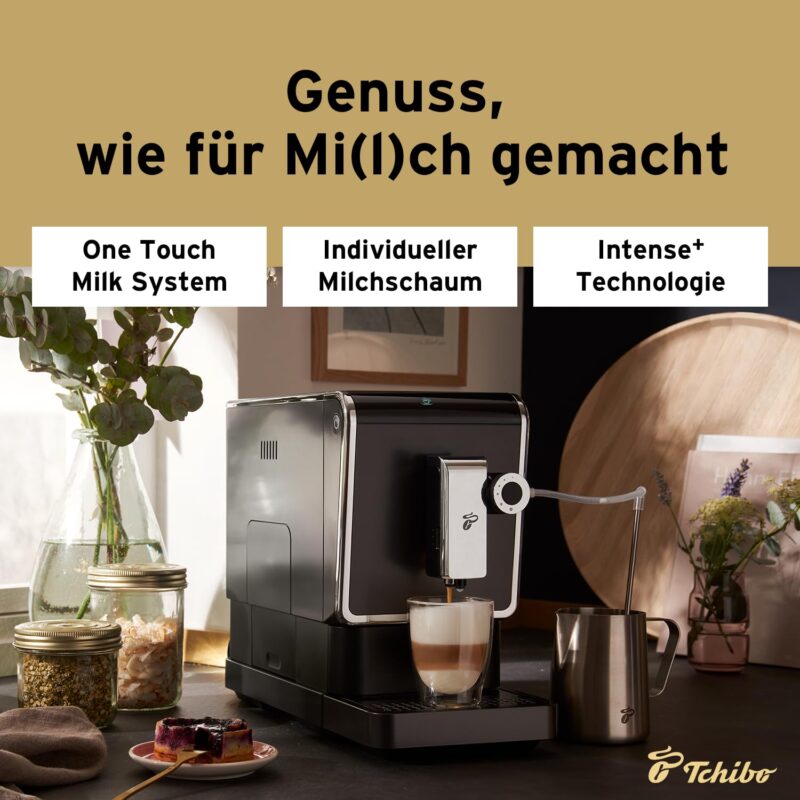 Tchibo Kaffeevollautomat Esperto Pro mit One Touch Funktion für Caffè Crema, Espresso und Milchspezialitäten, Anthrazit – Bild 4