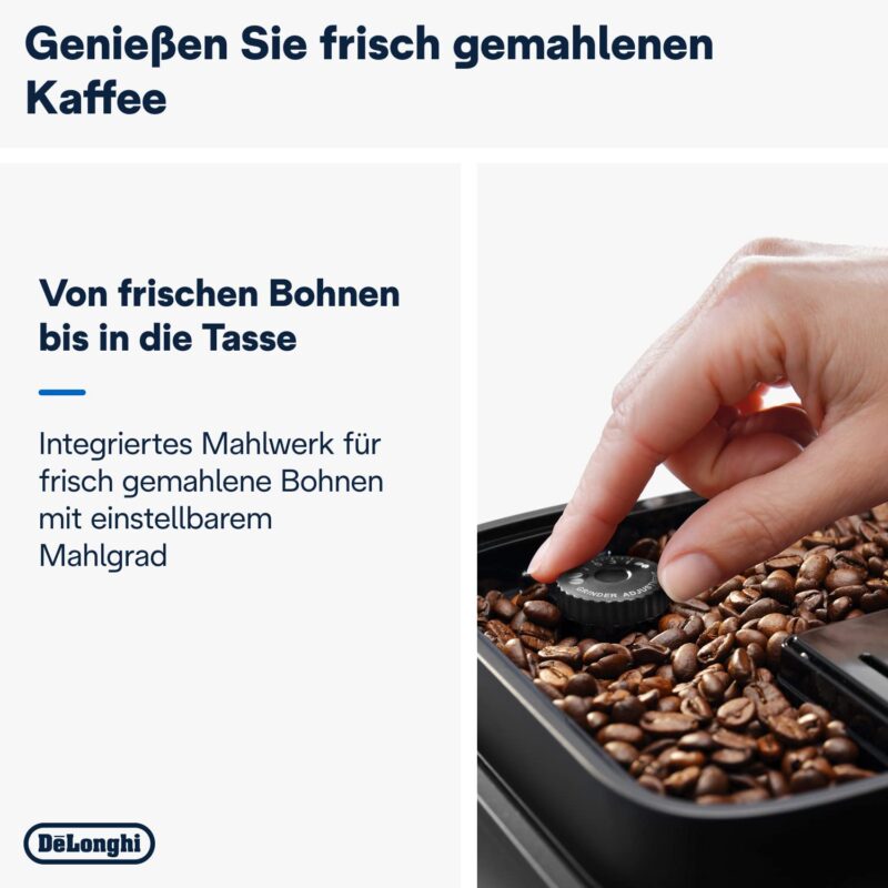 De'Longhi Magnifica Evo ECAM 292.81.B Kaffeevollautomat mit LatteCrema Milchsystem, 7 Direktwahltasten für Cappuccino, Espresso und weitere Kaffeespezialitäten, 2-Tassen-Funktion, Schwarz – Bild 4