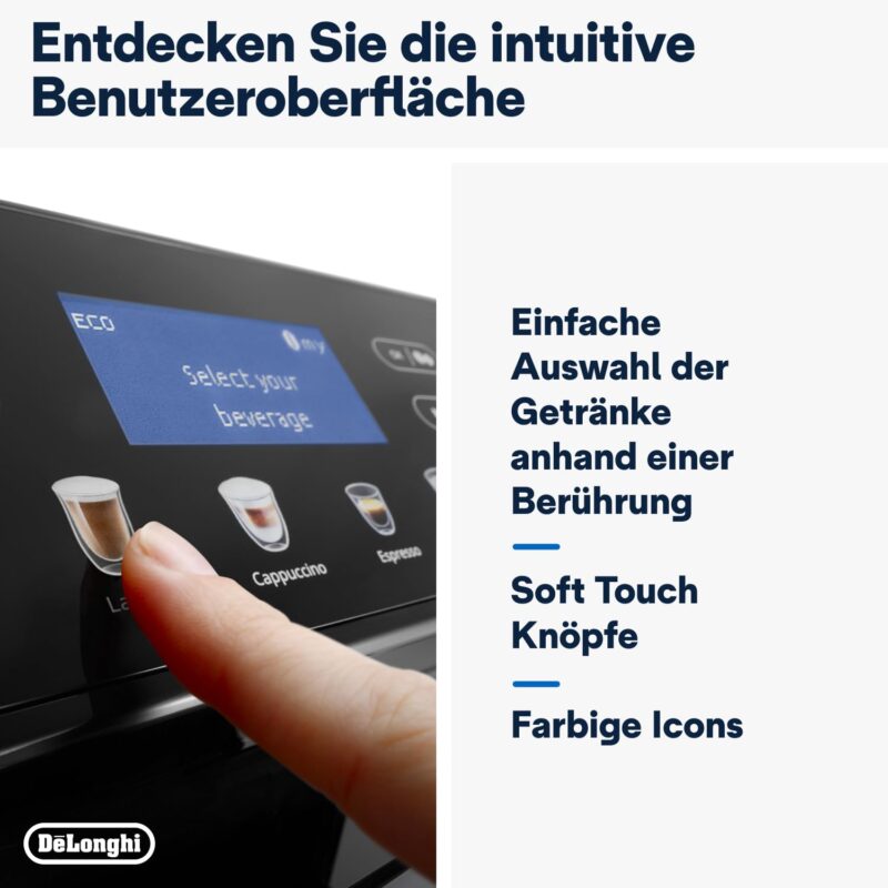 De'Longhi Eletta Evo ECAM 46.860.B Kaffeevollautomat mit LatteCrema Milchsystem, Cappuccino – Bild 8