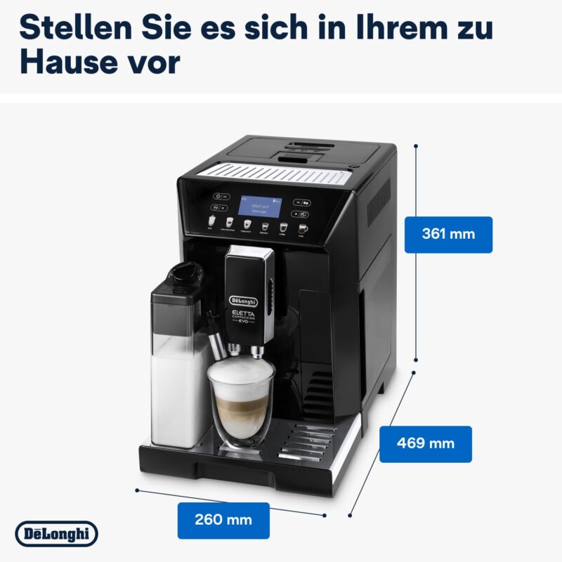 De'Longhi Eletta Evo ECAM 46.860.B Kaffeevollautomat mit LatteCrema Milchsystem, Cappuccino – Bild 9