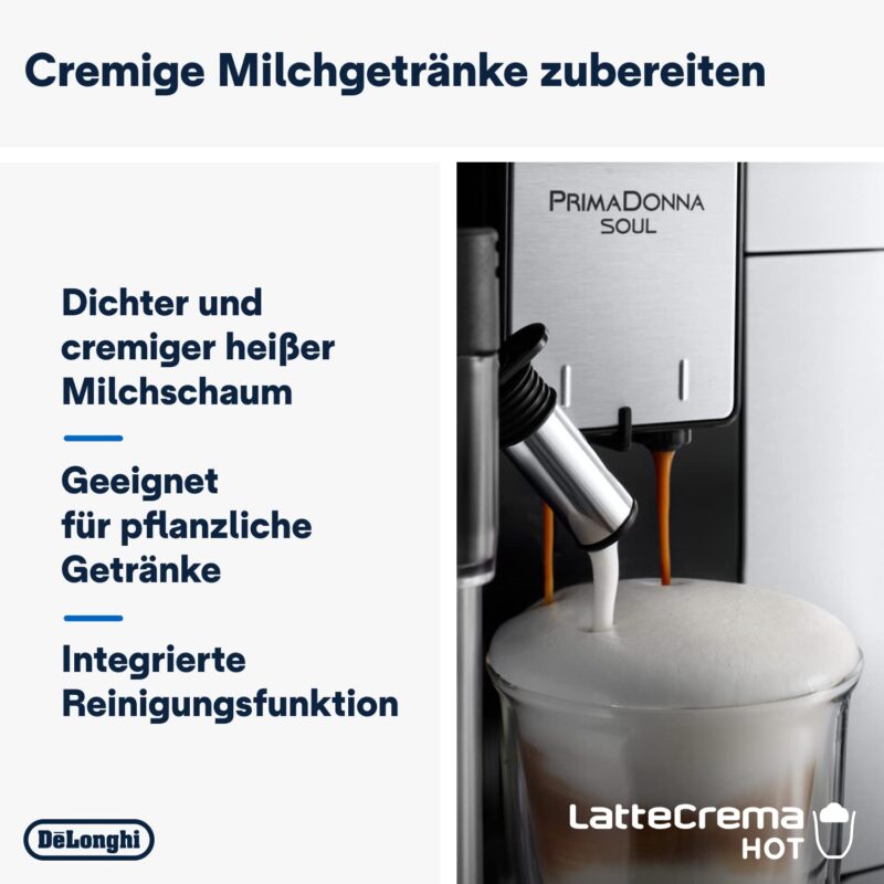 De'Longhi PrimaDonna Soul Perfetto ECAM 612.55.SB Kaffeevollautomat mit LatteCrema Milchsystem – Bild 4