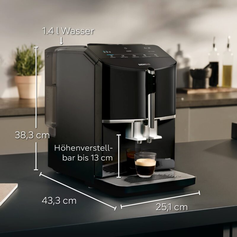 Siemens Kaffeevollautomat EQ300 TF301E19, für viele Kaffeespezialitäten – Bild 3