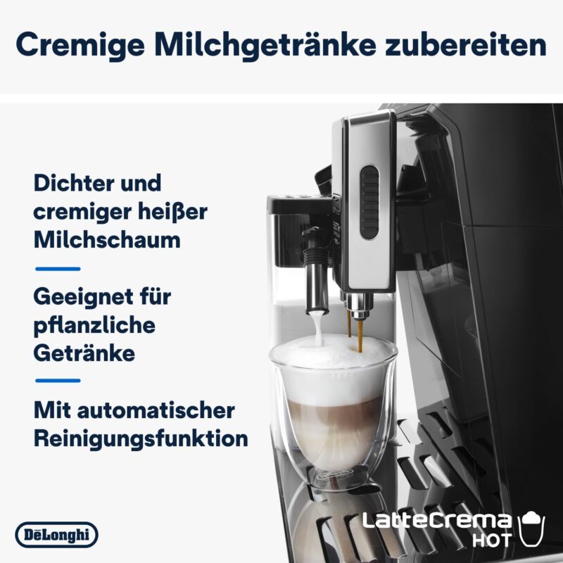 De'Longhi Eletta Evo ECAM 46.860.B Kaffeevollautomat mit LatteCrema Milchsystem, Cappuccino – Bild 6