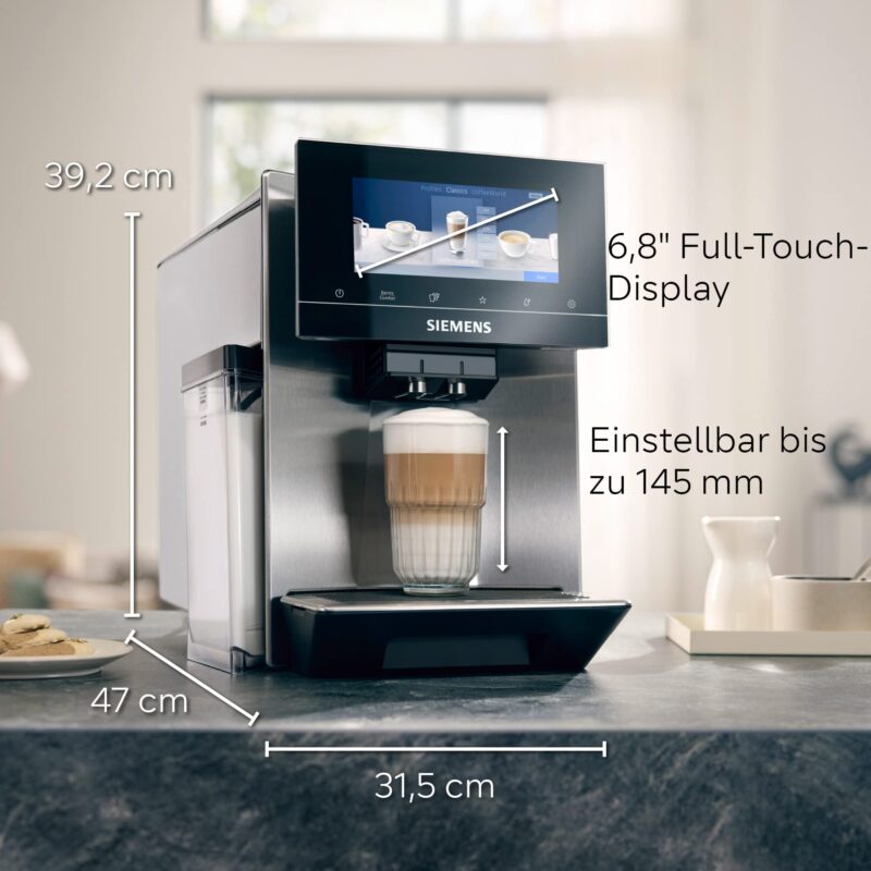 SIEMENS Kaffeevollautomat EQ900 TQ905D03, App-Steuerung, Full-Touch Display – Bild 7