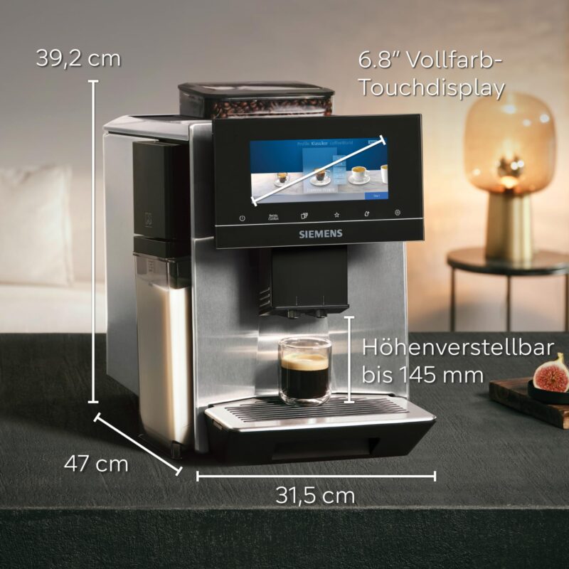 SIEMENS Kaffeevollautomat EQ900 TQ905D03, App-Steuerung, Full-Touch Display – Bild 40