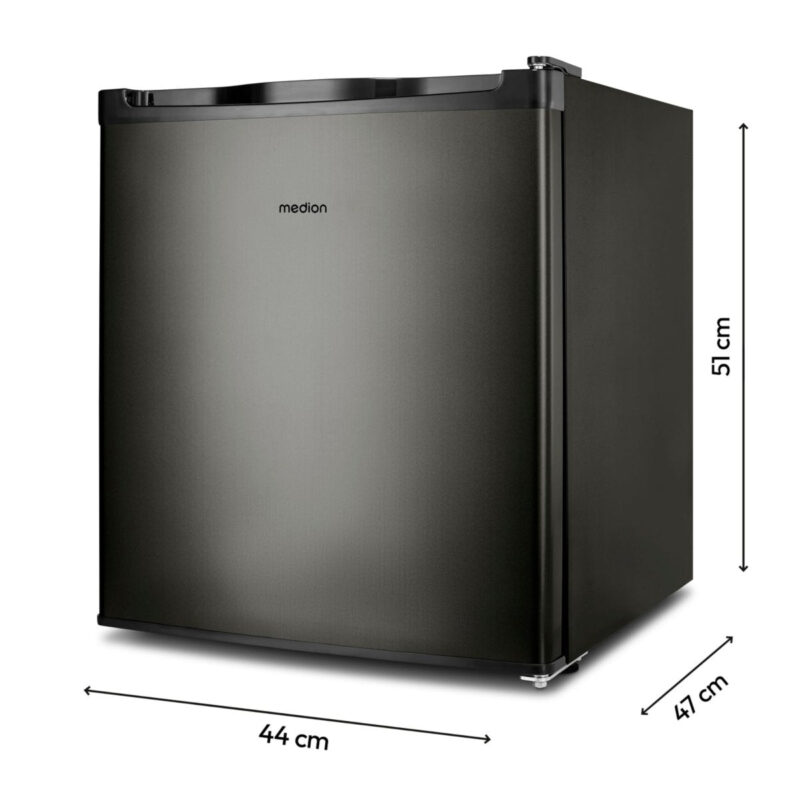 MEDION Mini Gefrierschrank (33 Liter Nutzinhalt, 51cm hoch, höhenverstellbare Füße, Griffmulde, manuelle Temperatureinstellung, Stern - Einstufung 4 Sterne, MD37675) grau - 4061275231489